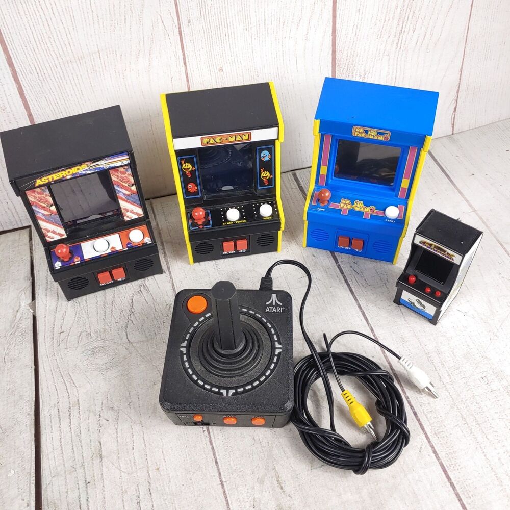 5x MINI ARCADE LOT - Atari, GALAGA, Asteroids, Ms. Pac Man Machines Bandai NAMCO
